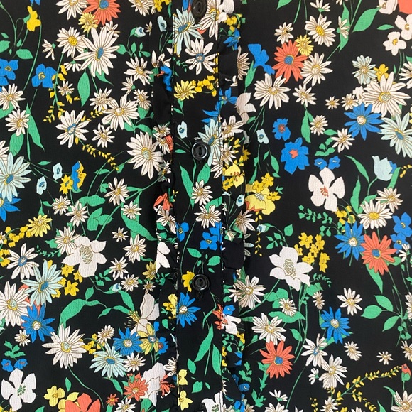 Topshop | Floral Party Mini Dress | Skater Skirt | Long Sleeved | Size UK 8 - Picture 3 of 4